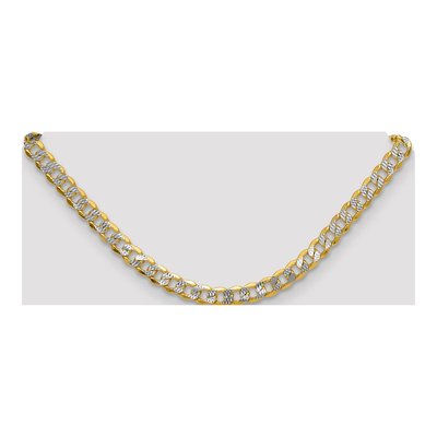 14K Yellow Gold 7.75mm Semi-Solid Pave Curb Chain – view 4