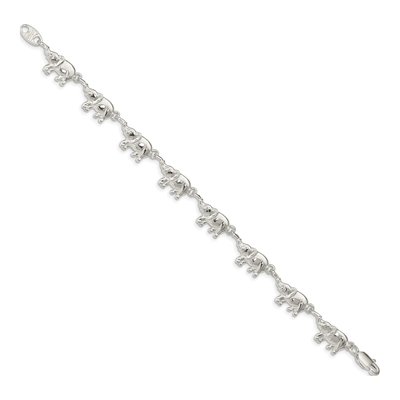 Sterling Silver Elephants Bracelet – view 3