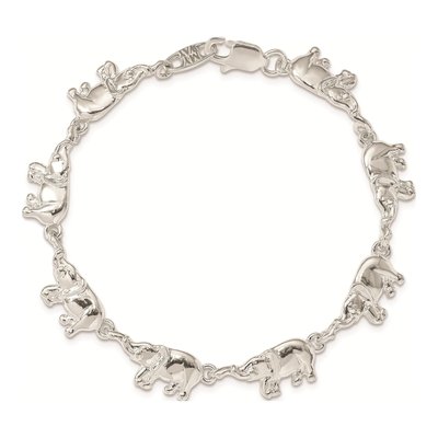 Sterling Silver Elephants Bracelet – view 5