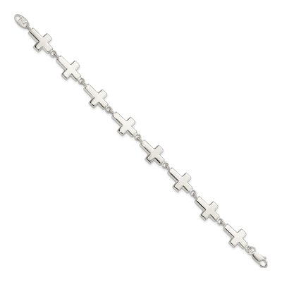 Sterling Silver Crosses Bracelet – view 3