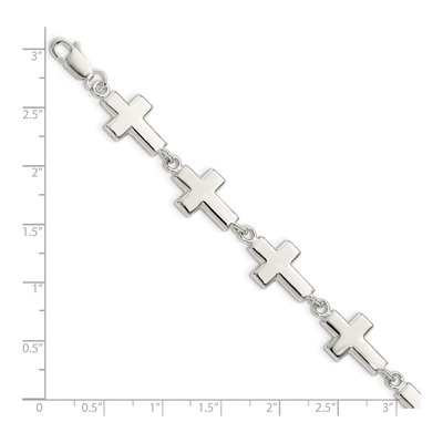 Sterling Silver Crosses Bracelet – view 4