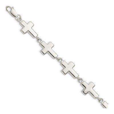 Sterling Silver Crosses Bracelet