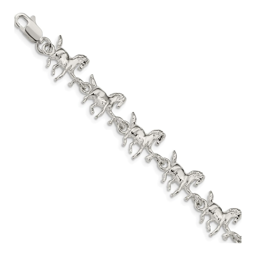 Sterling Silver Horses Bracelet