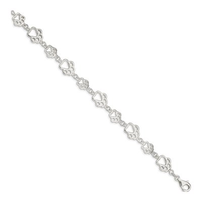 Sterling Silver Paw Print Bracelet – view 3