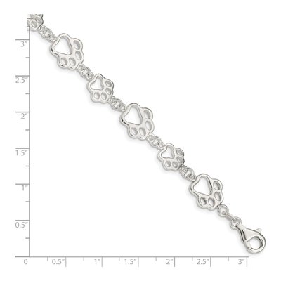 Sterling Silver Paw Print Bracelet – view 4