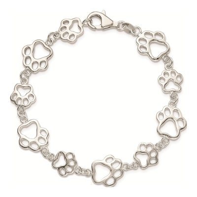 Sterling Silver Paw Print Bracelet – view 5