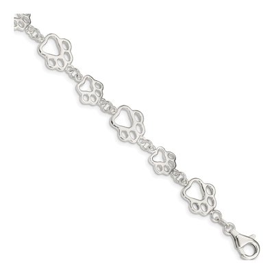 Sterling Silver Paw Print Bracelet