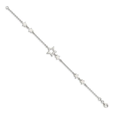 Sterling Silver Star Station Bracelet – view 3