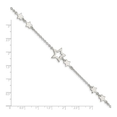 Sterling Silver Star Station Bracelet – view 4