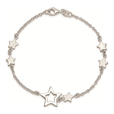 Sterling Silver Star Station Bracelet – view 5