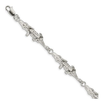 Sterling Silver Alligator Bracelet