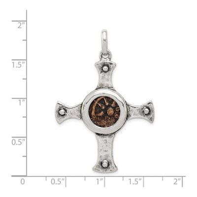 Sterling Silver Widow's Mite Coin Cross Pendant – view 5