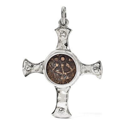 Sterling Silver Widow's Mite Coin Cross Pendant – view 6