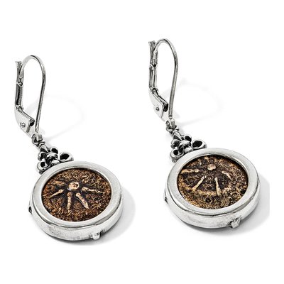 Sterling Silver Widow's Mite Coin Leverback Earrings – view 8