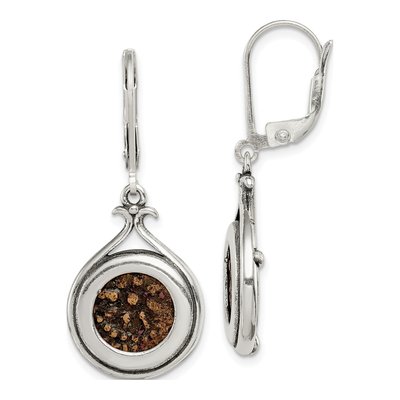 Sterling Silver Widow's Mite Coin Leverback Earrings