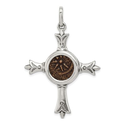 Sterling Silver Widow's Mite Coin Cross Pendant
