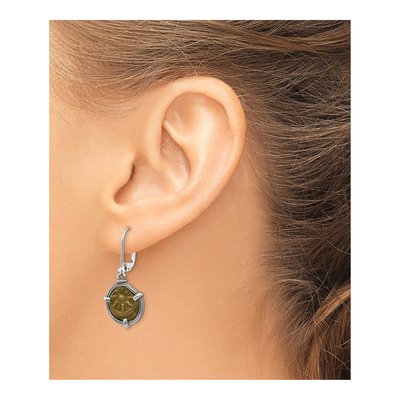 Sterling Silver Widow's Mite Coin Leverback Earrings – view 4