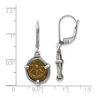 Sterling Silver Widow's Mite Coin Leverback Earrings – view 5