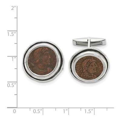 Men's Sterling Silver Roman Coin Cufflinks – view 3