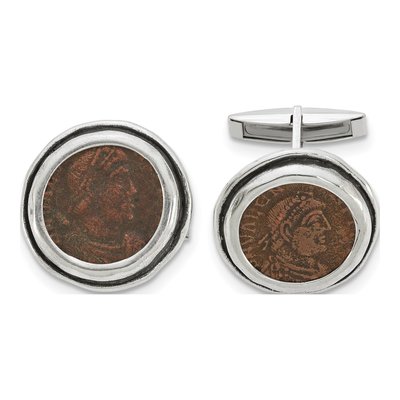 Men's Sterling Silver Roman Coin Cufflinks