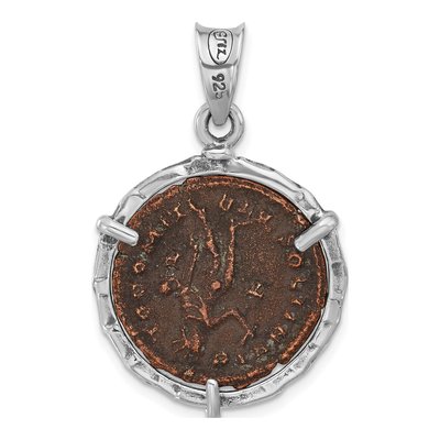 Sterling Silver Ancient Roman Coin Pendant – view 4