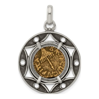 Sterling Silver Antiqued Agrippa Coin Pendant – view 4