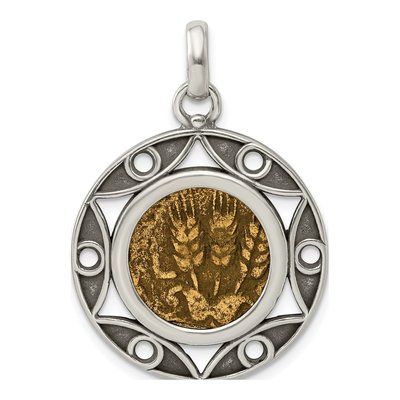 Sterling Silver Antiqued Agrippa Coin Pendant
