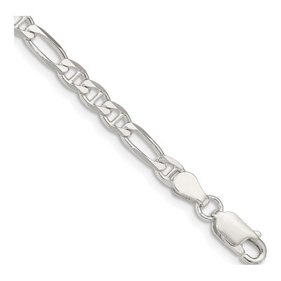 Sterling Silver 3.75mm Figaro Anchor Chain Bracelet