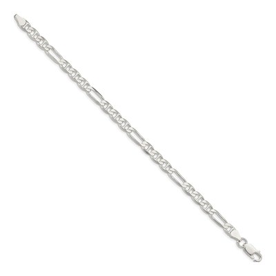 Sterling Silver 5.5mm Figaro Anchor Chain Bracelet – view 2