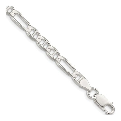 Sterling Silver 5.5mm Figaro Anchor Chain Bracelet