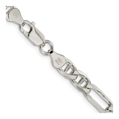 Sterling Silver 6.5mm Figaro Anchor Chain – view 3