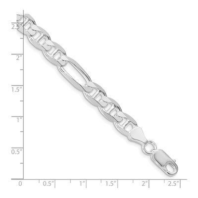 Sterling Silver 7.5mm Figaro Anchor Chain Bracelet – view 2