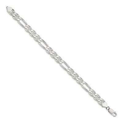 Sterling Silver 7.75mm Figaro Anchor Chain Bracelet – view 2