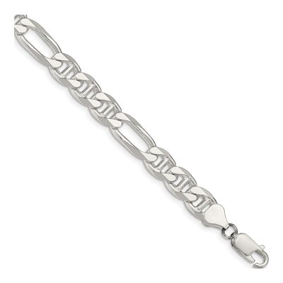 Sterling Silver 7.75mm Figaro Anchor Chain Bracelet