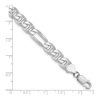 Sterling Silver 7.75mm Figaro Anchor Chain Bracelet – view 3
