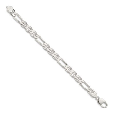 Sterling Silver 8.75mm Figaro Anchor Chain Bracelet – view 2