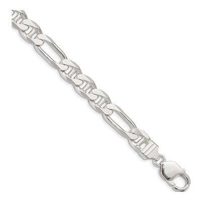 Sterling Silver 8.75mm Figaro Anchor Chain Bracelet