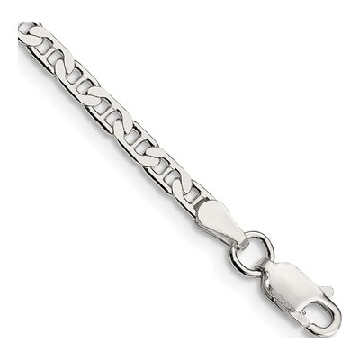 Sterling Silver 3mm Flat Anchor Chain Bracelet