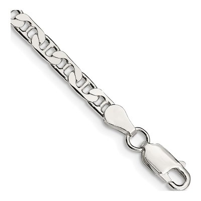 Sterling Silver 3.75mm Flat Anchor Chain Bracelet