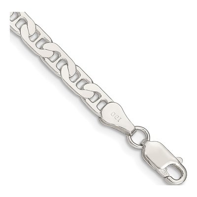 Sterling Silver 4.5mm Flat Anchor Chain Bracelet