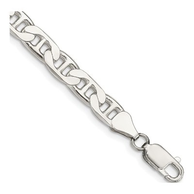 Sterling Silver 6.5mm Flat Anchor Chain Bracelet
