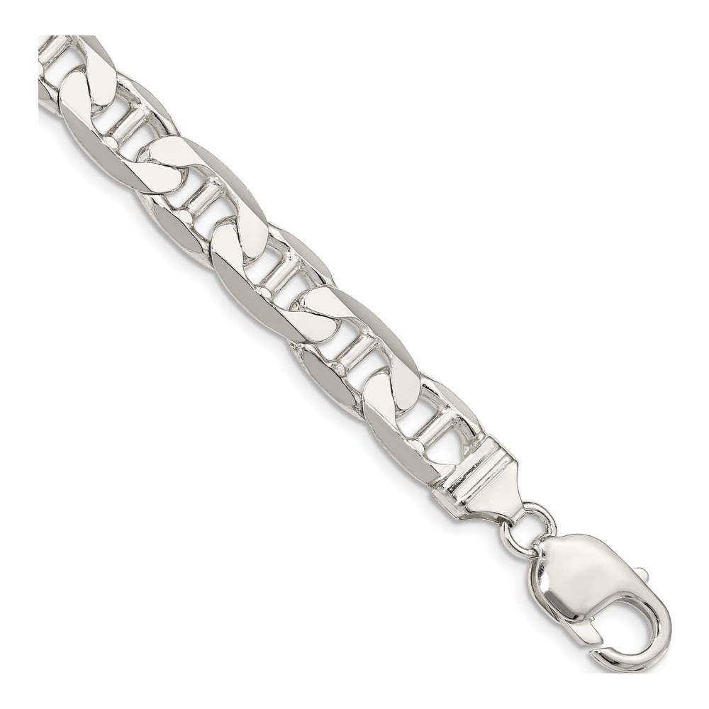 Sterling Silver 9.5mm Flat Anchor Chain Bracelet