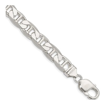 Sterling Silver 9.5mm Flat Anchor Chain Bracelet