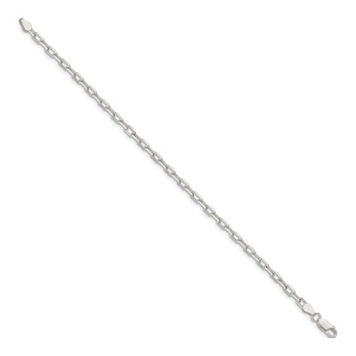 Sterling Silver 3.75mm Diamond-Cut Cable Chain Bracelet – view 2