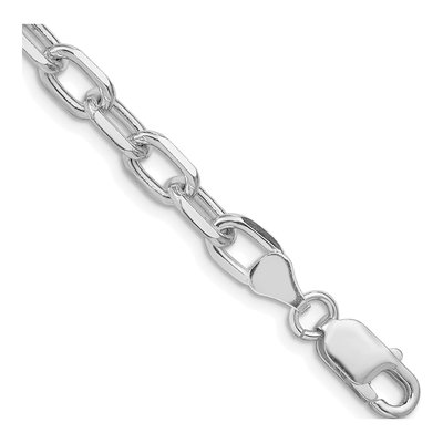 Sterling Silver 6.65mm Diamond-Cut Cable Chain Bracelet