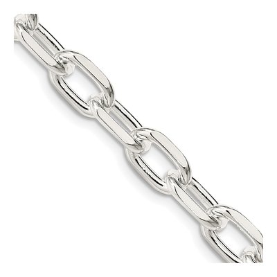 Sterling Silver 7.5mm Diamond-Cut Cable Chain