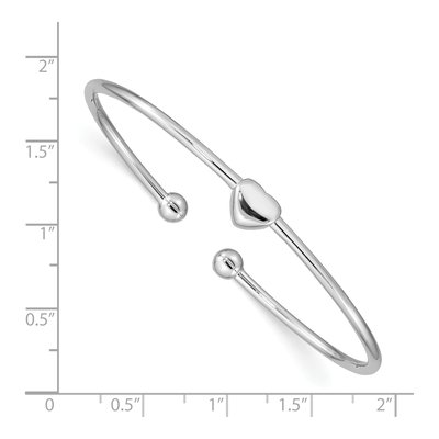 Sterling Silver Heart Cuff Bracelet – view 4