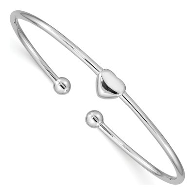 Sterling Silver Heart Cuff Bracelet