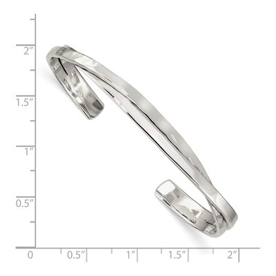 Sterling Silver Hammered Cuff Bracelet – view 4