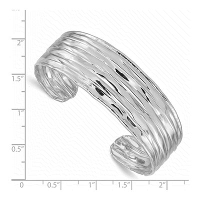 Sterling Silver Textured Cuff Bracelet – view 4